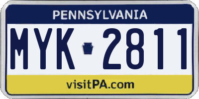 PA license plate MYK2811