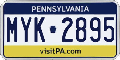 PA license plate MYK2895