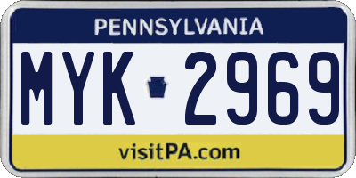 PA license plate MYK2969