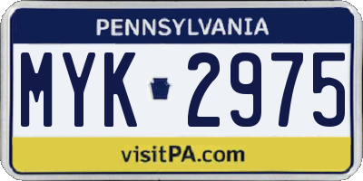PA license plate MYK2975