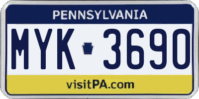 PA license plate MYK3690