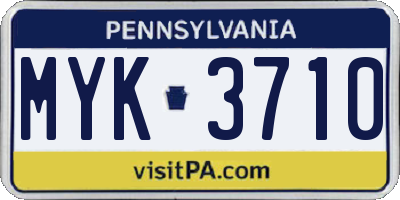 PA license plate MYK3710