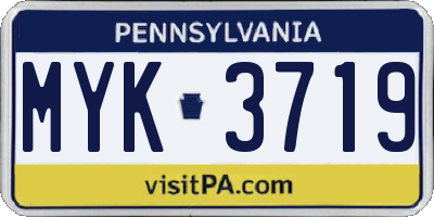 PA license plate MYK3719