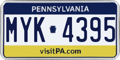 PA license plate MYK4395