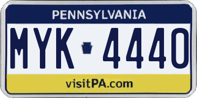 PA license plate MYK4440