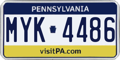 PA license plate MYK4486