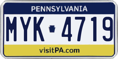 PA license plate MYK4719
