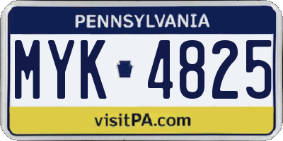 PA license plate MYK4825