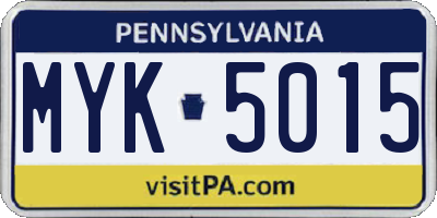 PA license plate MYK5015