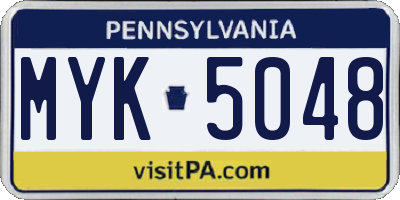 PA license plate MYK5048