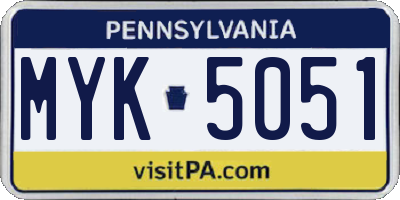 PA license plate MYK5051