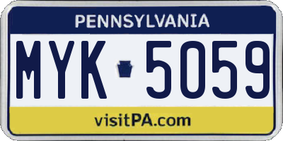 PA license plate MYK5059