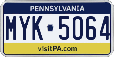 PA license plate MYK5064