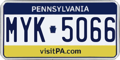 PA license plate MYK5066
