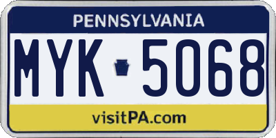 PA license plate MYK5068