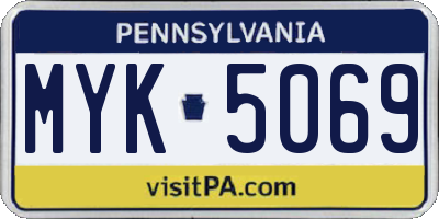 PA license plate MYK5069