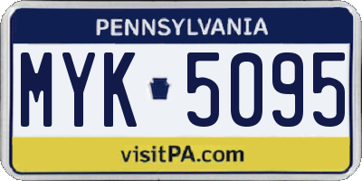 PA license plate MYK5095