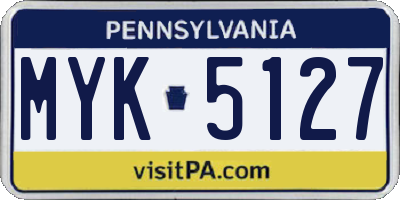 PA license plate MYK5127
