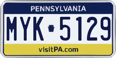 PA license plate MYK5129
