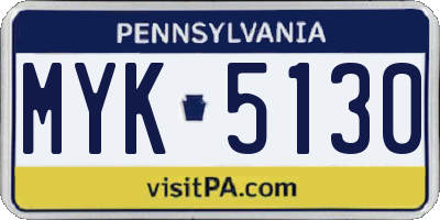 PA license plate MYK5130