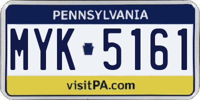 PA license plate MYK5161