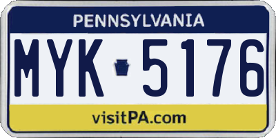 PA license plate MYK5176