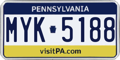 PA license plate MYK5188