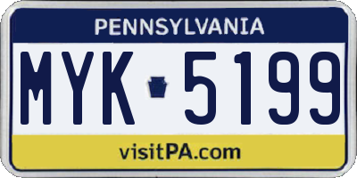 PA license plate MYK5199