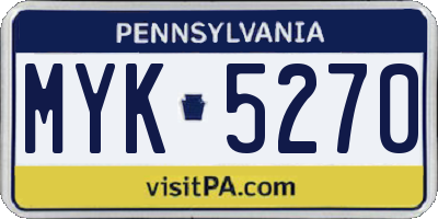 PA license plate MYK5270