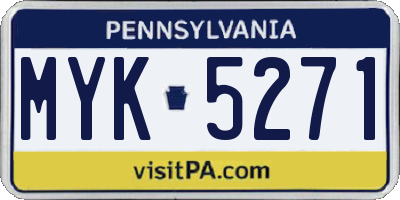 PA license plate MYK5271