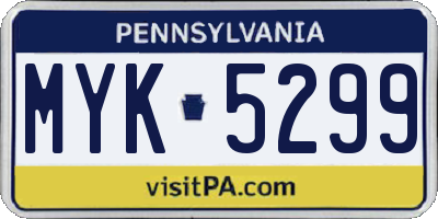 PA license plate MYK5299