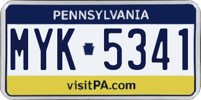 PA license plate MYK5341