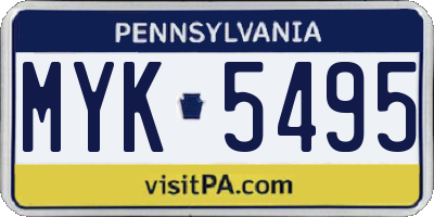 PA license plate MYK5495