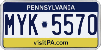 PA license plate MYK5570