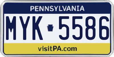 PA license plate MYK5586
