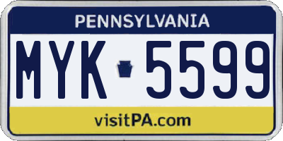 PA license plate MYK5599