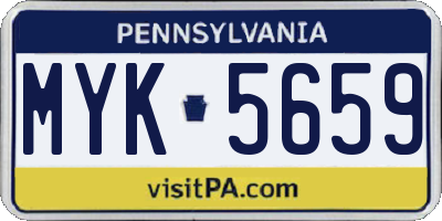 PA license plate MYK5659