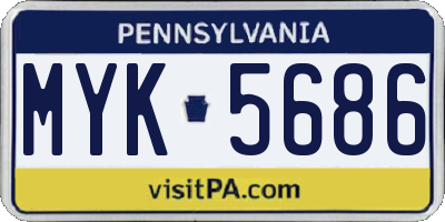 PA license plate MYK5686