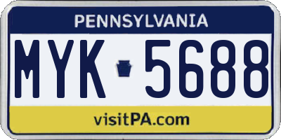 PA license plate MYK5688