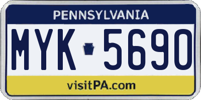 PA license plate MYK5690