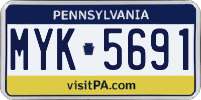 PA license plate MYK5691