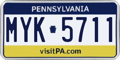 PA license plate MYK5711