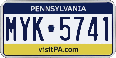 PA license plate MYK5741