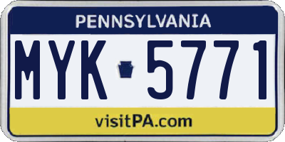 PA license plate MYK5771