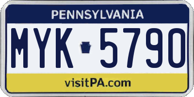 PA license plate MYK5790