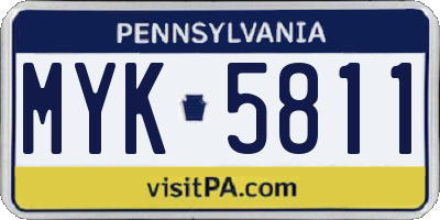 PA license plate MYK5811