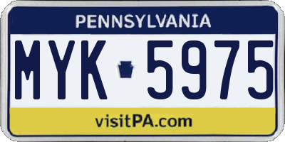 PA license plate MYK5975