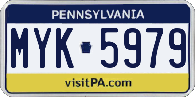 PA license plate MYK5979