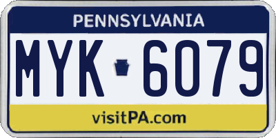PA license plate MYK6079