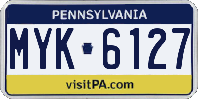 PA license plate MYK6127